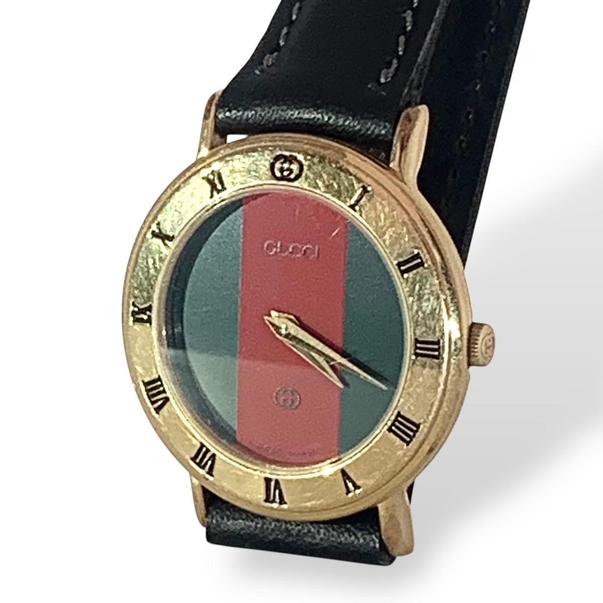 新品電池 GUCCI グッチ 腕時計 クオーツ QZ アナログ 3000L シェリー
