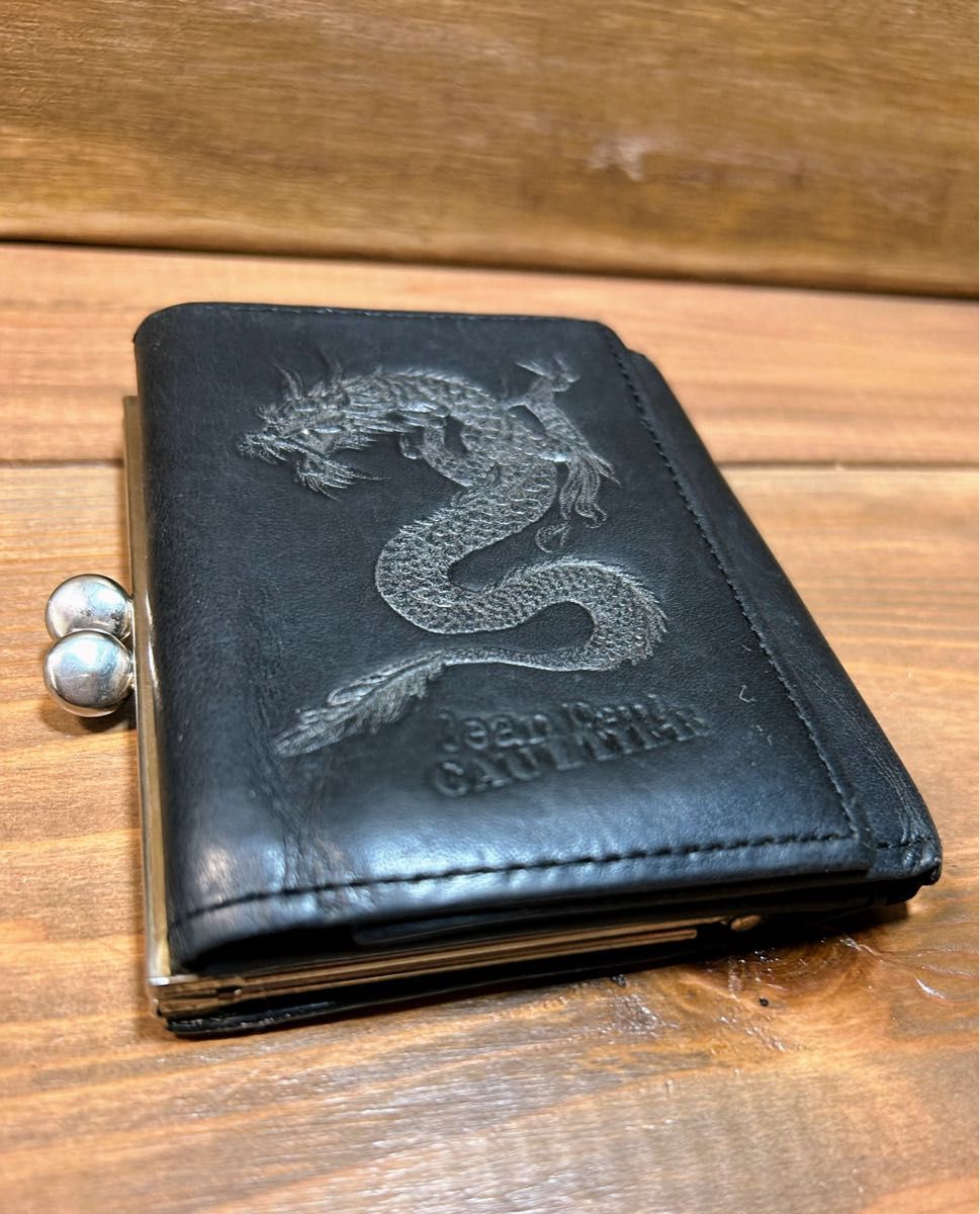 Jean Paul Gaultier ジャンポールゴルチエ ドラゴン 龍 3つ折り財布 黒