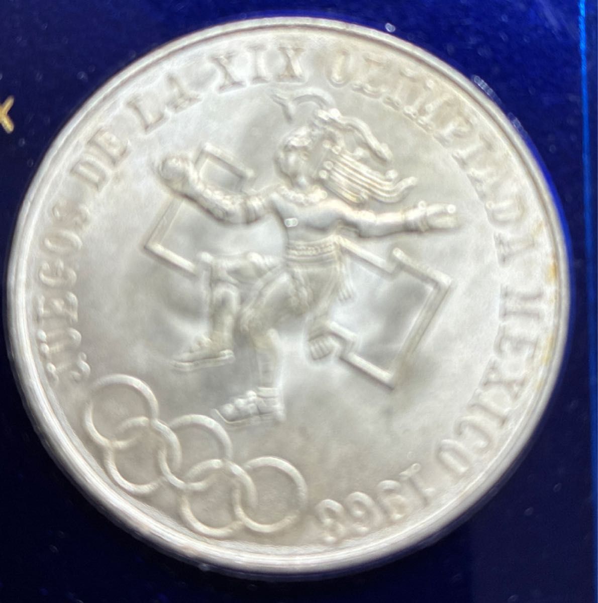 希少 1968年 メキシコオリンピック 記念メダル 25ペソ銀貨 付属ケース