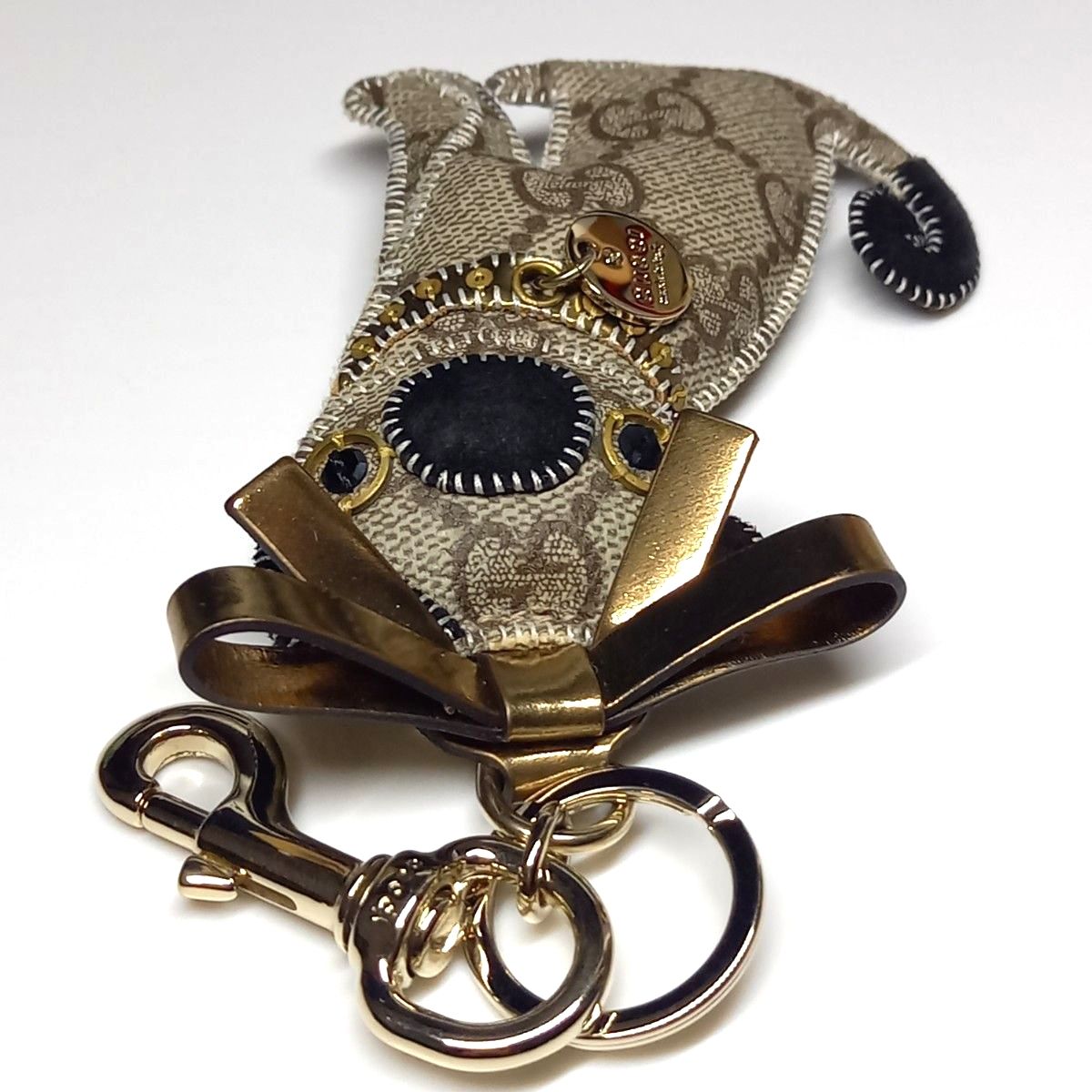 GUCCI 美品 グッチ グッチョリ 犬 パグ キーリング キーホルダー