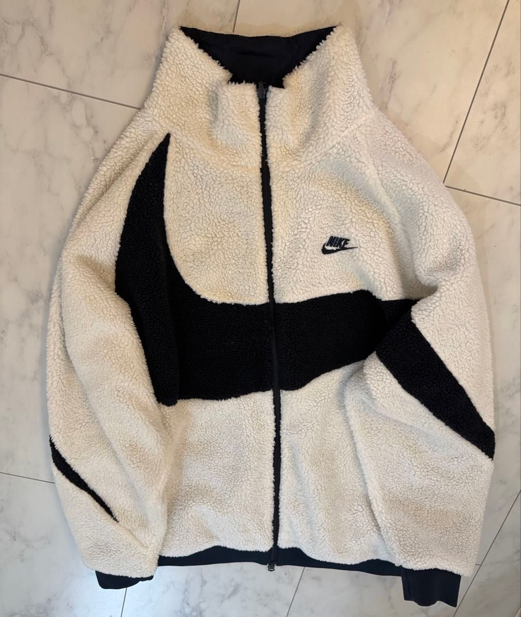 NIKE ナイキ リバーシブル ボアジャケット ビッグスウッシュ 白黒