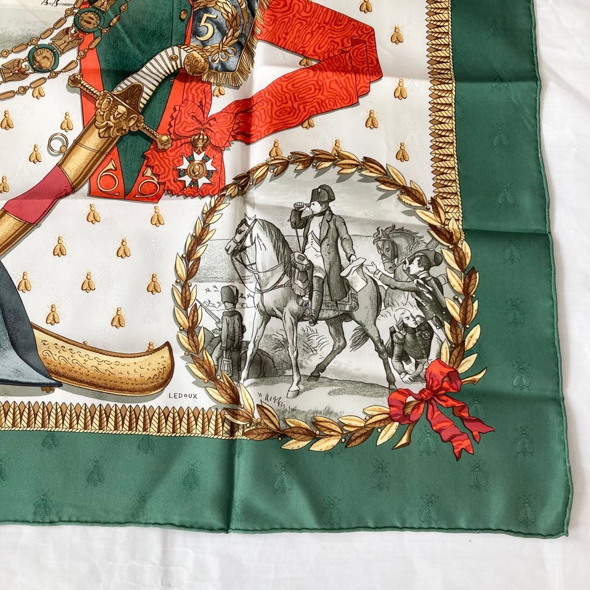 未使用品】HERMES エルメス Napoleon ナポレオン 絹 シルク スカーフ