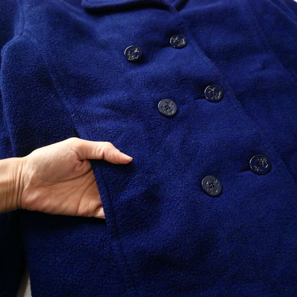 90s madeinUSA L L Bean fleece P-coat 90年代 ネイビー アメリカ製