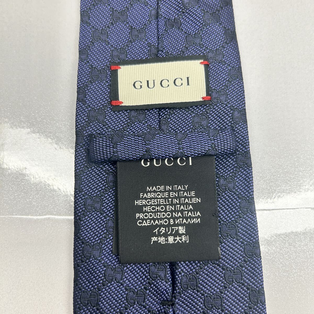 GUCCI グッチ 美品 近年タグ ネクタイ GG柄 蜂 シェリーライン 大人気
