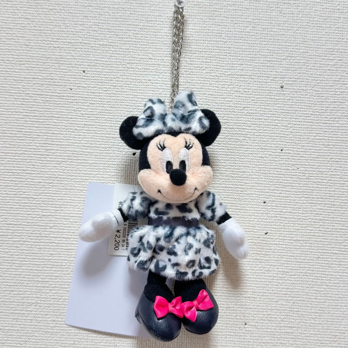 新品未使用タグ付き】ミニー 白 ホワイト 黒 ヒョウ柄 ぬいぐるみ