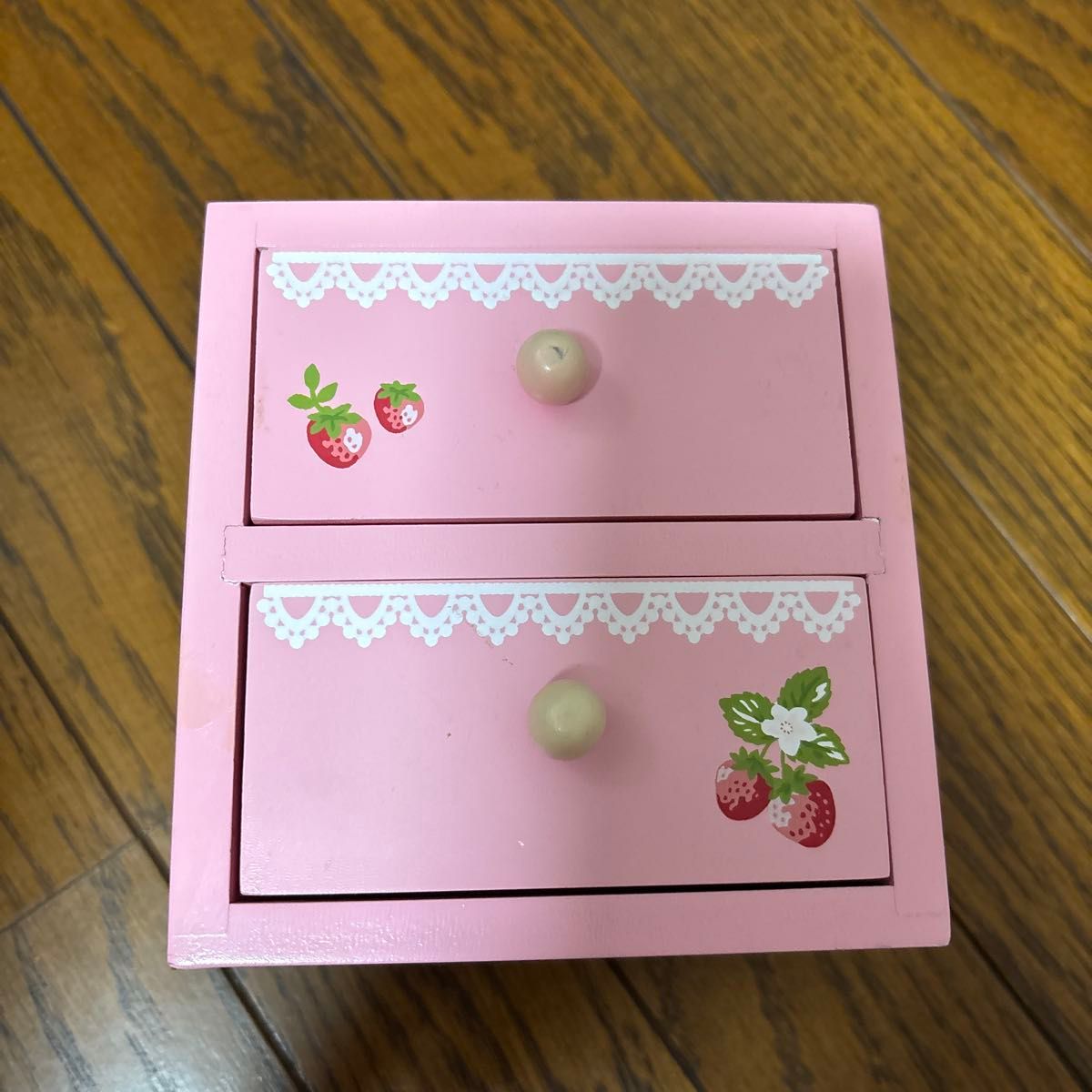 いちご柄 ミニ引き出し ピンク 小物入れ 卓上収納 2段 マザーガーデン