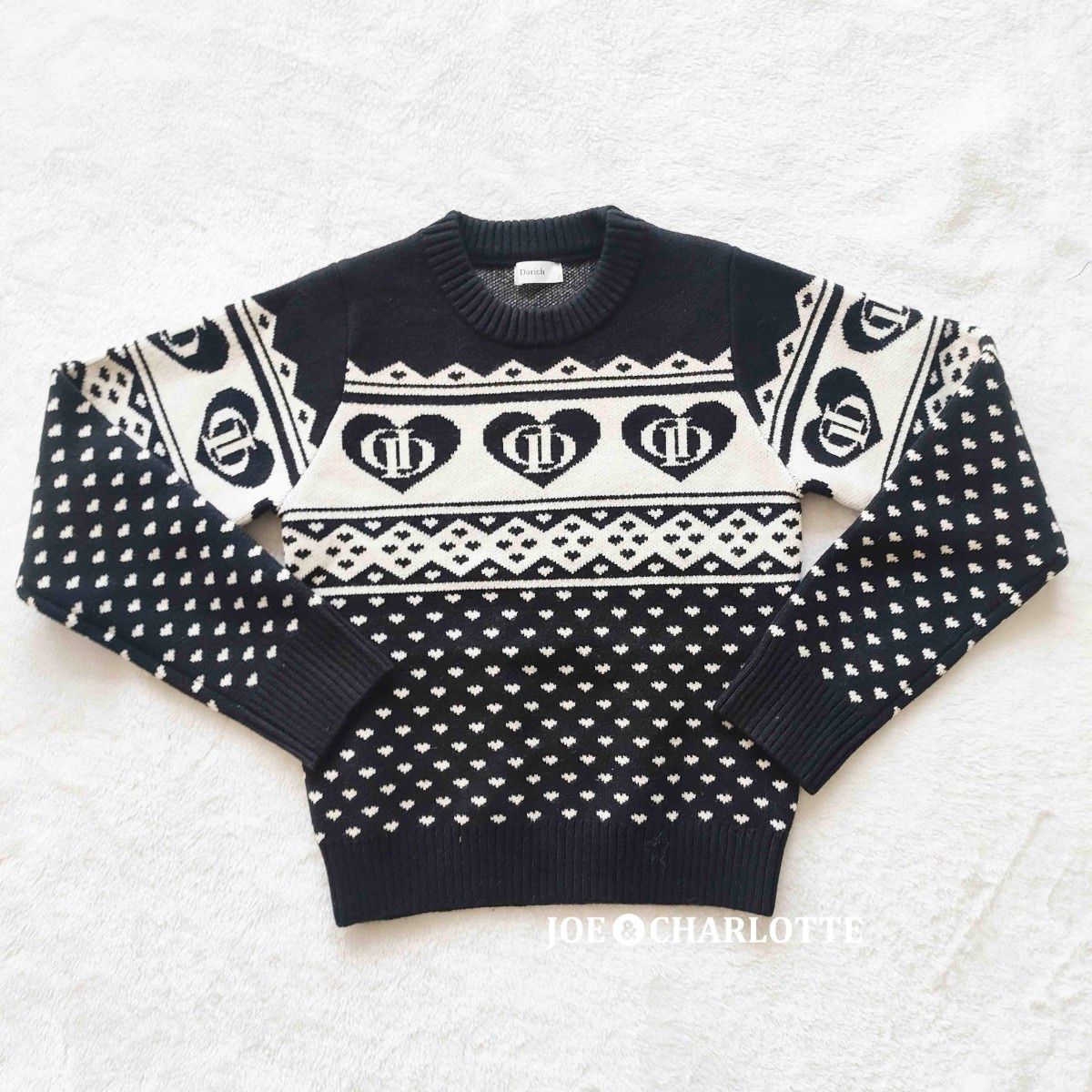 ダーリッチ darich DDアーガイルニットトップス ブラック BLK｜Yahoo