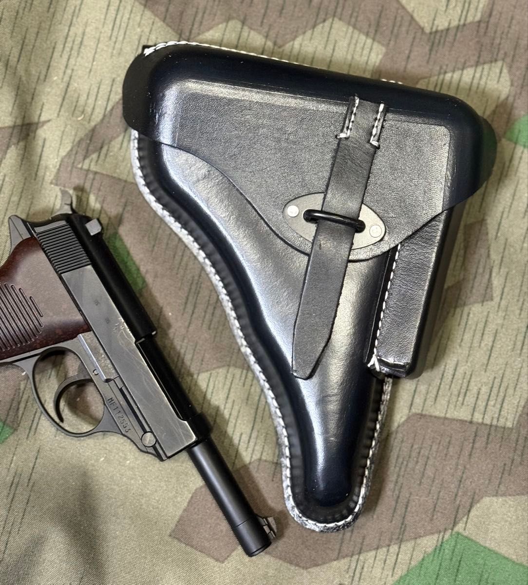 第二次世界大戦 ドイツ軍 ワルサーP38用ホルスター（黒色）レプリカ