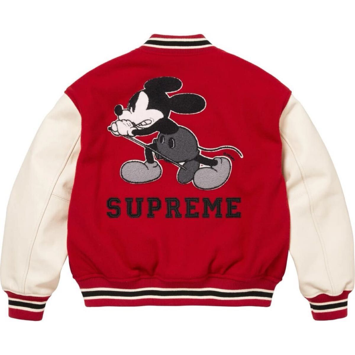 Sサイズ Supreme Number (N)ine Mickey Mouse Varsity Jacket Red