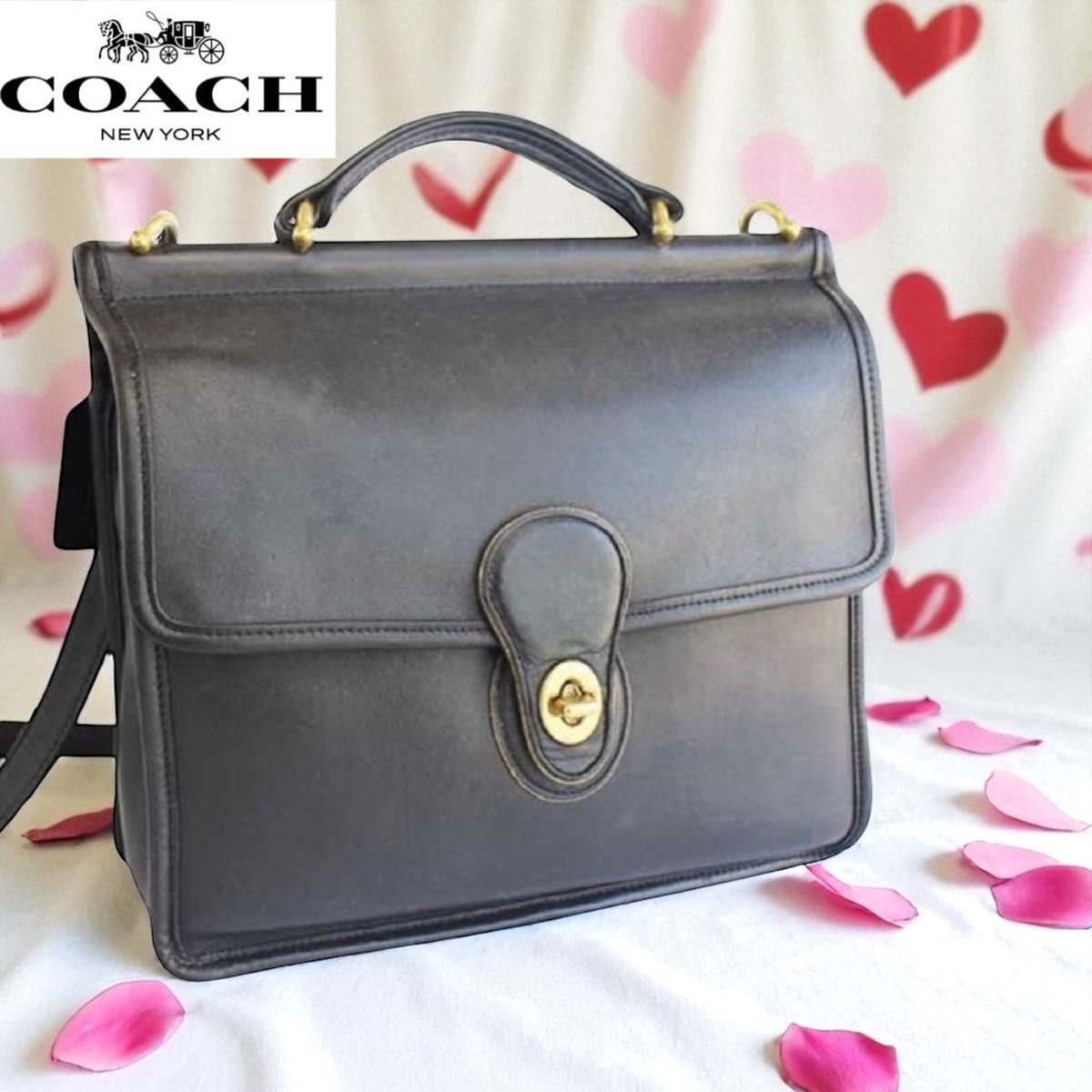 COACH オールド コーチ 2WAY レザー ショルダーバッグ 黒｜Yahoo