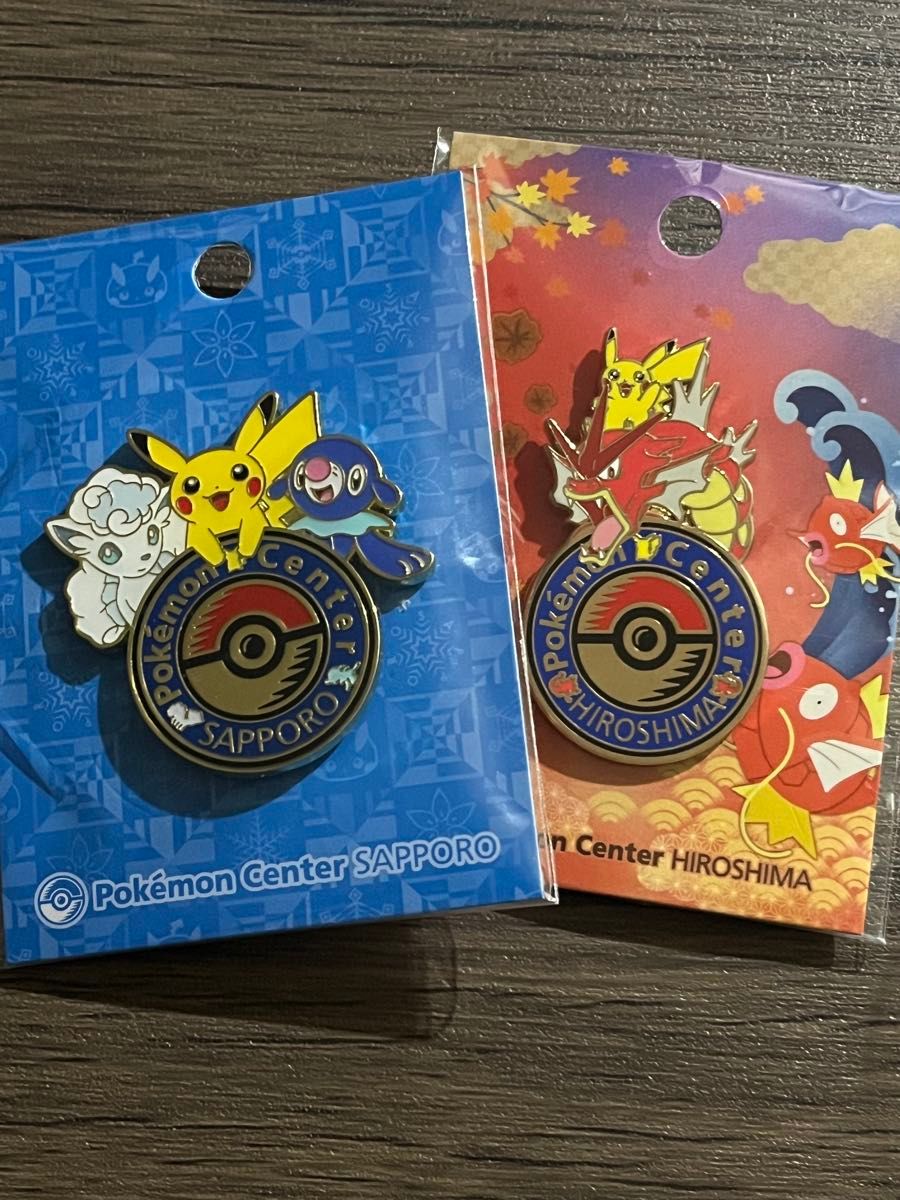 ポケモンセンター 札幌 広島 ピカチュウ ロゴピンズ 2個セット