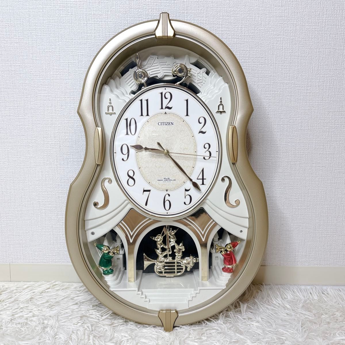 美品 CITIZEN メロディ 電波壁掛け時計 パルミューズコンチェル 稼働品