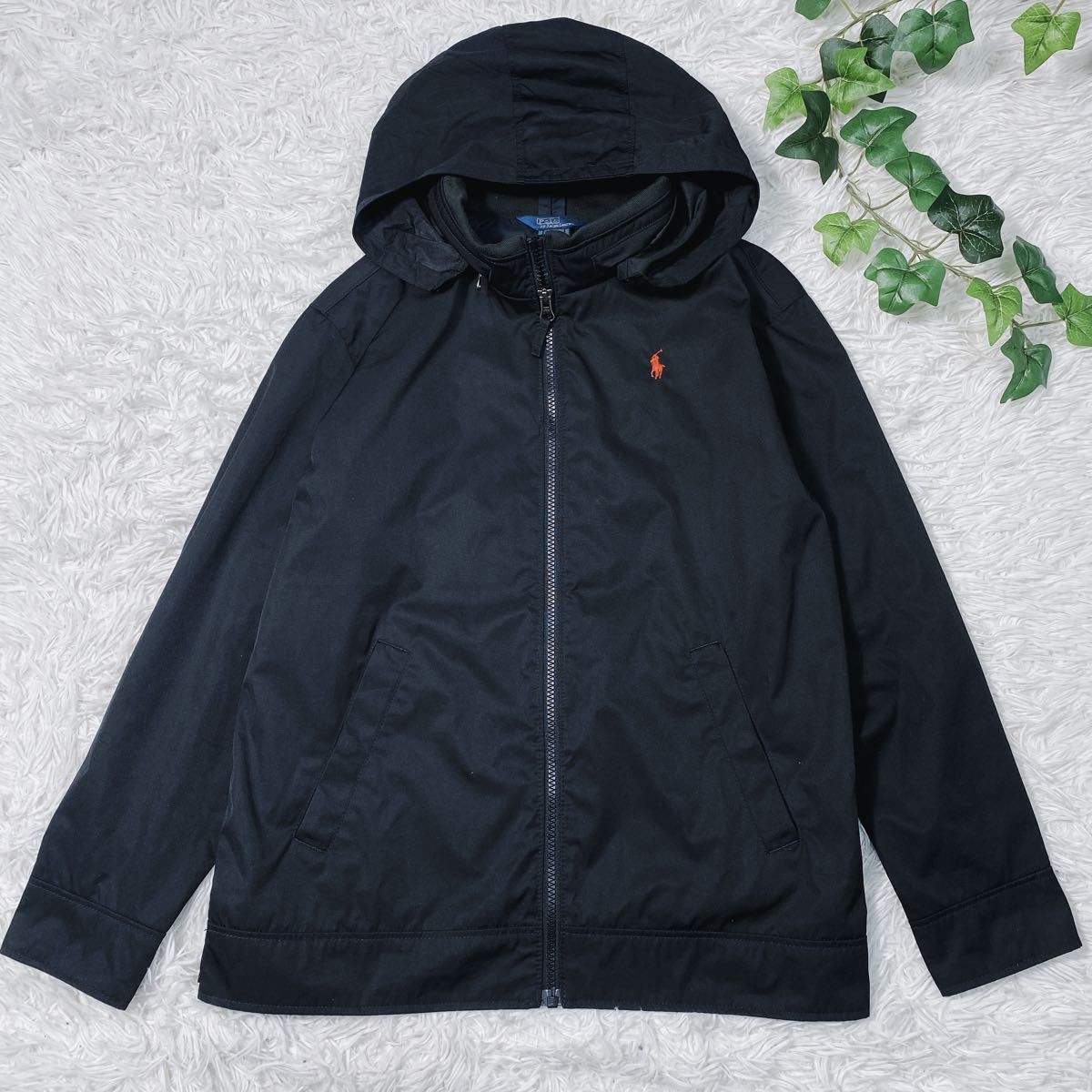 ポロラルフローレン マウンテンパーカー 黒 ブラック 赤 ポニー M POLO