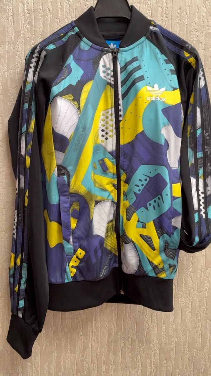 adidas アディダス 総柄 トラックジャケット ジャージ マルチカラー