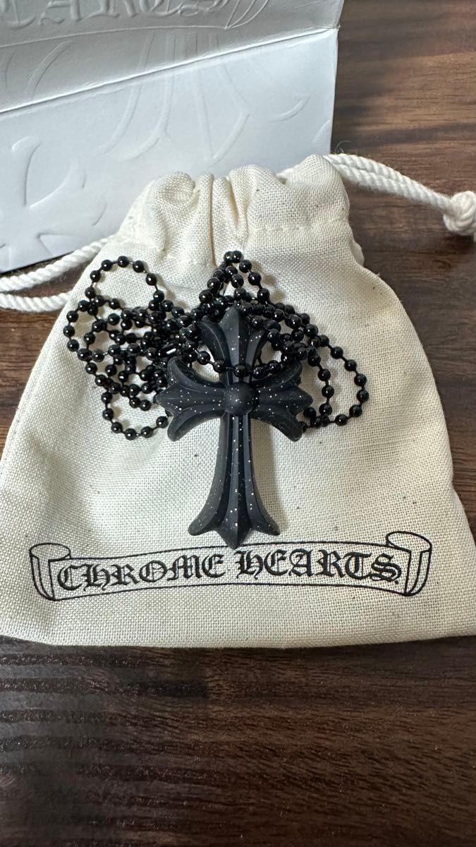 CHROME HEARTS ラバークロス ネックレス ブラックラメ｜Yahoo!フリマ