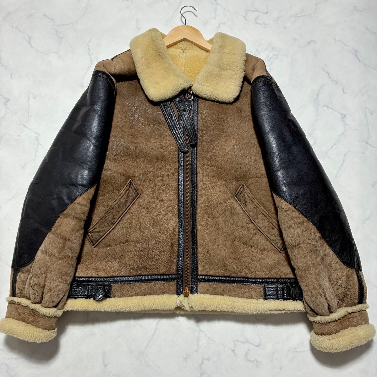 希少 (44) 2XL] B-3 リアルムートンジャケット フライトジャケット 羊