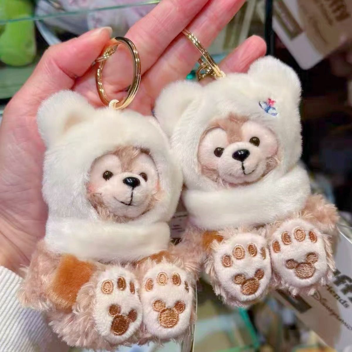 香港ディズニー ダッフィー ぬいぐるみキーホルダー 冬限定｜Yahoo