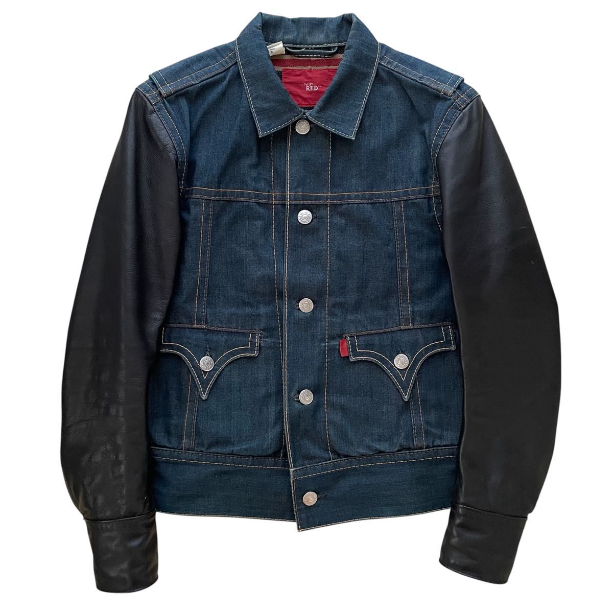 FW2002 Levi's RED Type4 袖レザー デニム ジャケット リーバイス