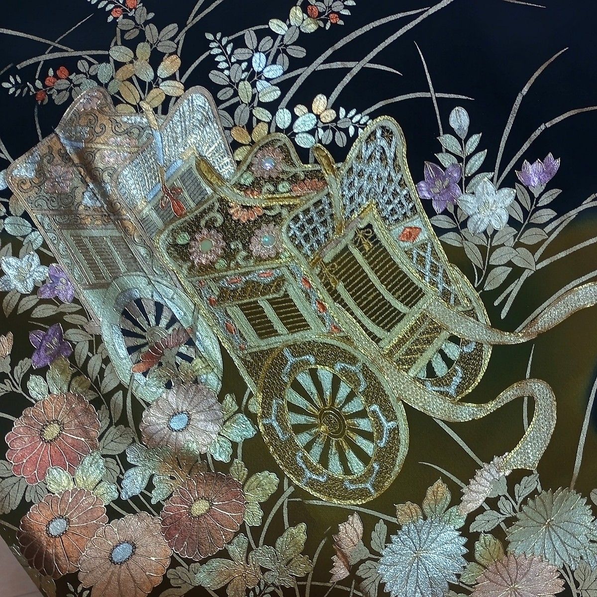 B35限定価格 USED美品 結婚式 作家物 金彩 豪華 黒留袖6点セット