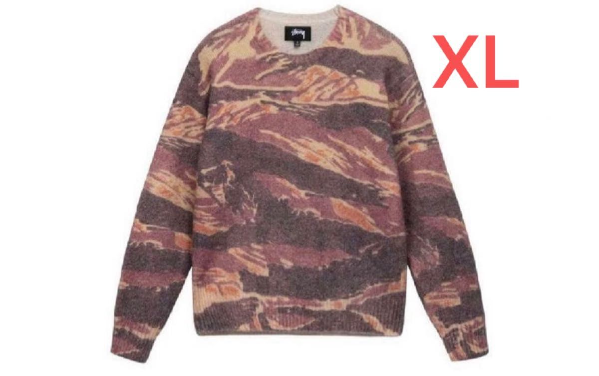 stussy モヘア ニット tigris print sweater XL セーター タイガーカモ
