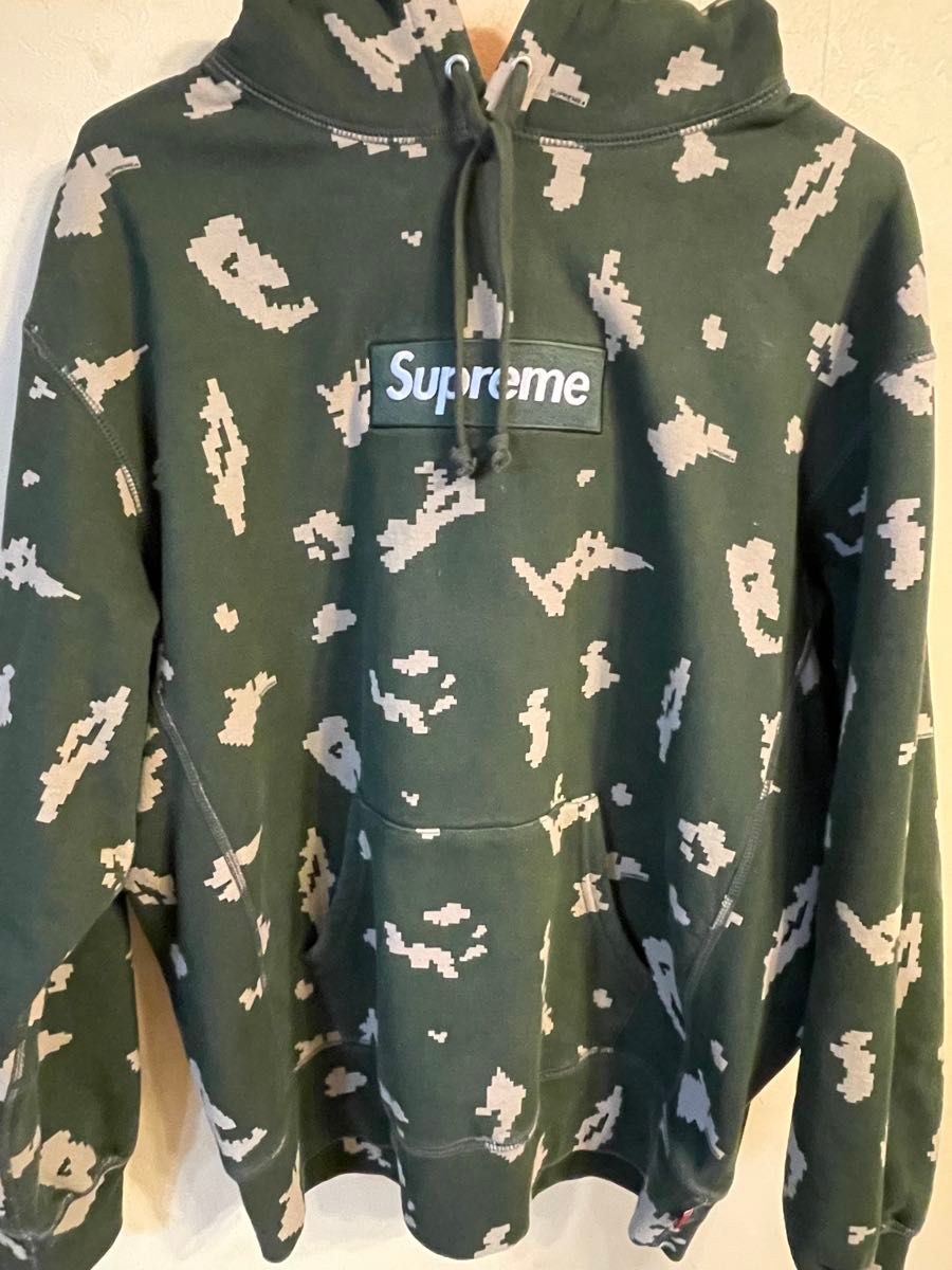 Supreme シュプリーム ボックスロゴ パーカー デジカモ 迷彩 グリーン