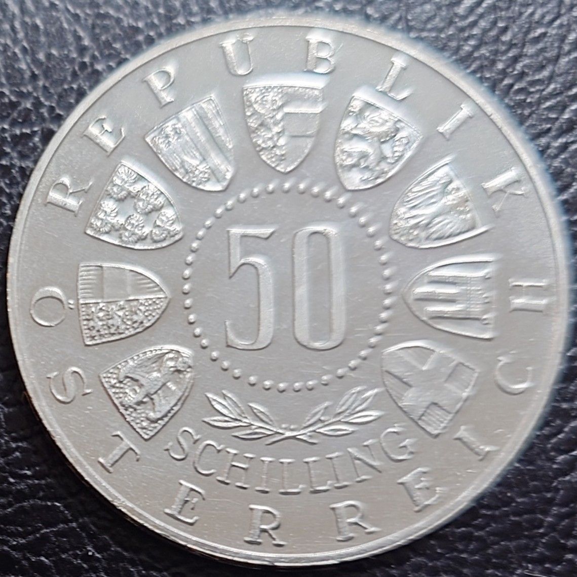 1964年 オーストリア銀貨 50シリング インスブルックオリンピック記念