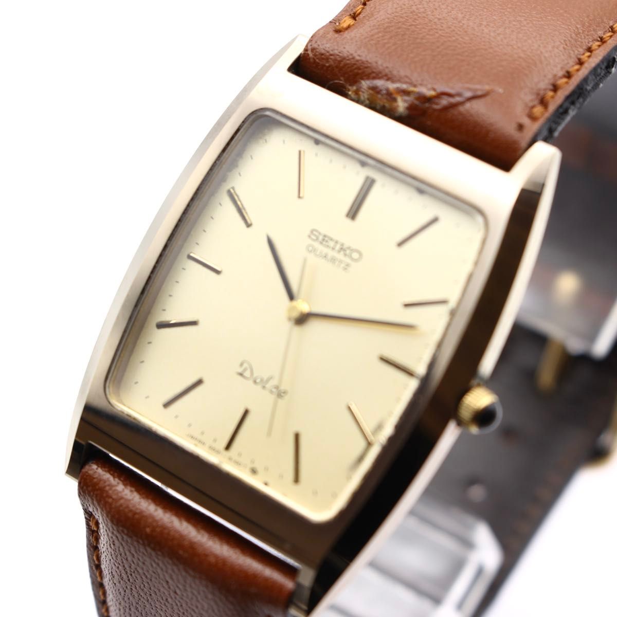 希少 SEIKO DOLCE メンズ 腕時計 80年代 ヴィンテージ スクエア型 9521