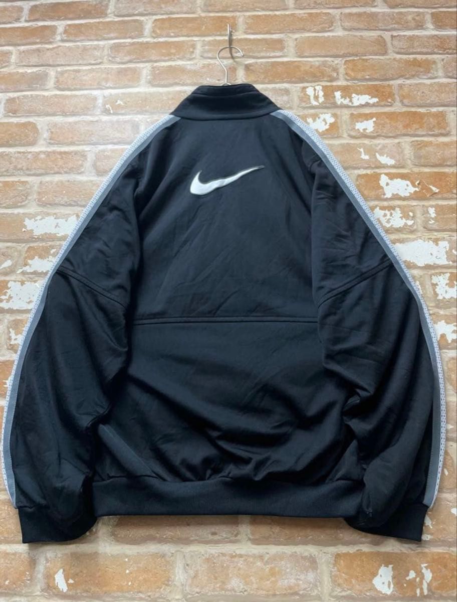 90s NIKE ナイキ トラックジャケット 刺繍 黒 ワンポイント ス