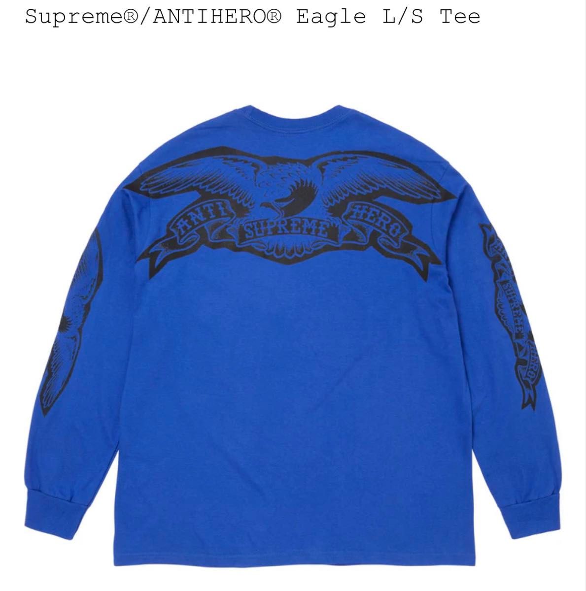 国内正規未使用 L Supreme ANTIHERO Eagle L/S Tee royal 青 アンタイ
