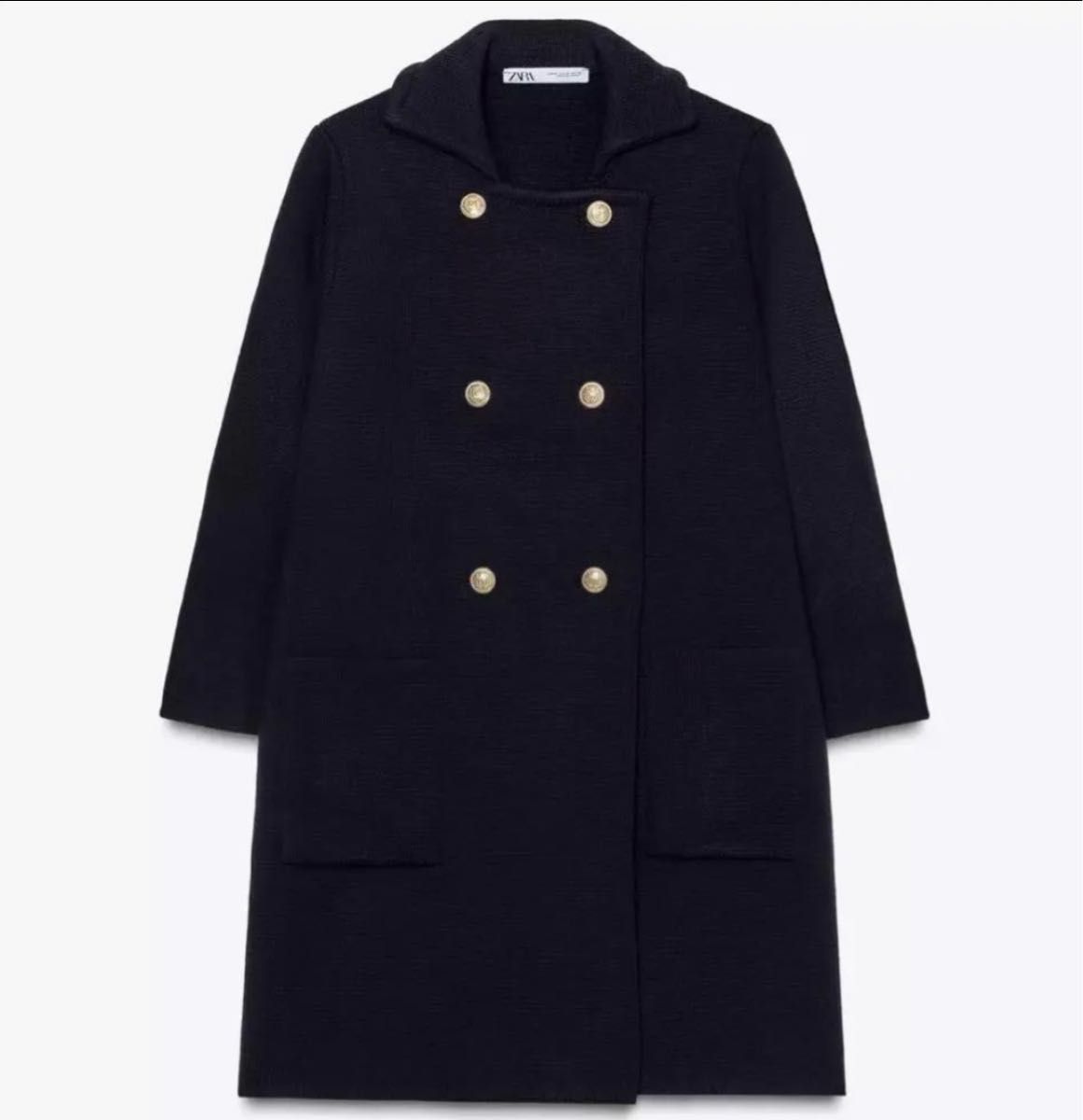 新品 タグ付 ZARA ザラ クロスオーバーニット コート M｜Yahoo!フリマ