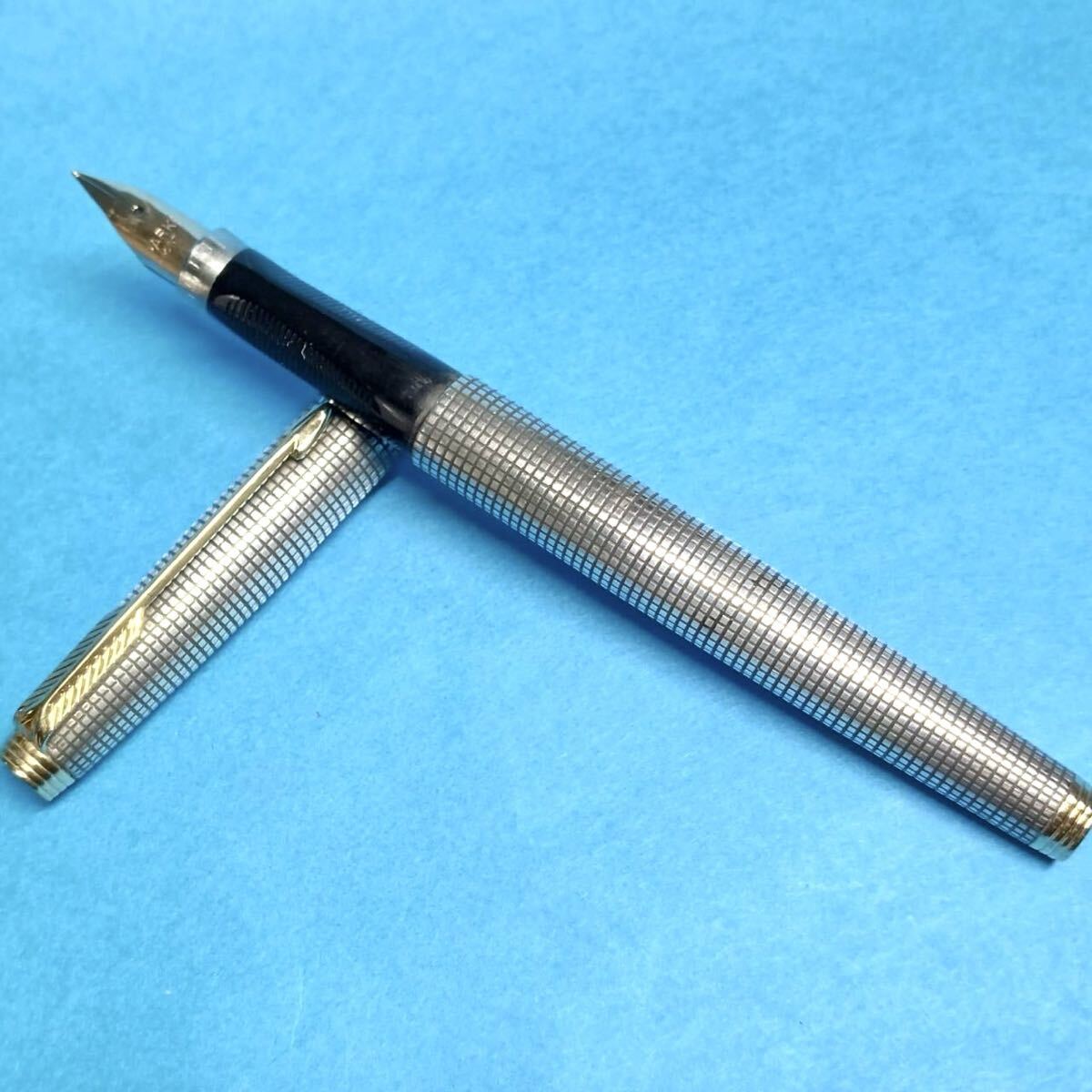 PARKER パーカー 万年筆 ペン先 14K POINT XF STERLING 格子柄