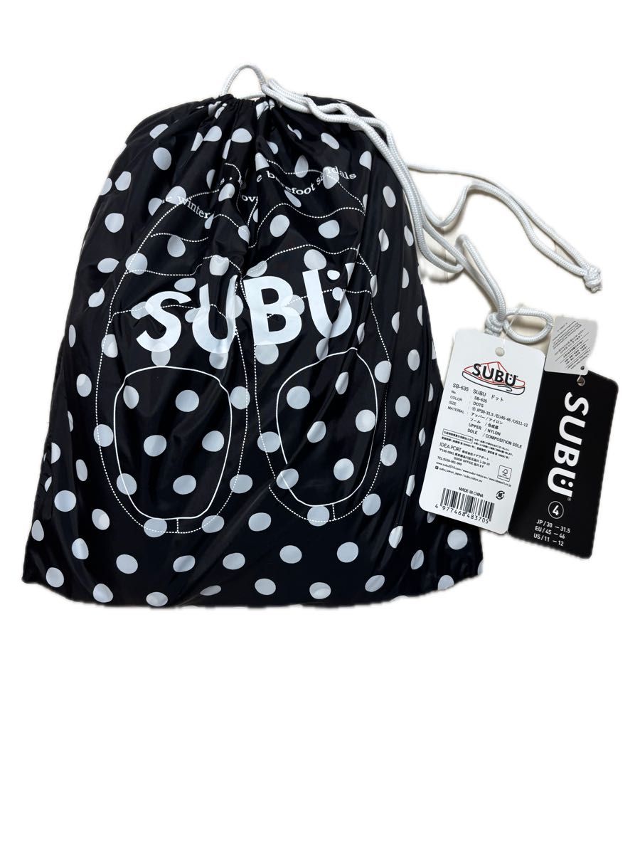 SUBU スブ ドット柄 サンダル ブラック サイズ4 水玉 新品未使用 冬