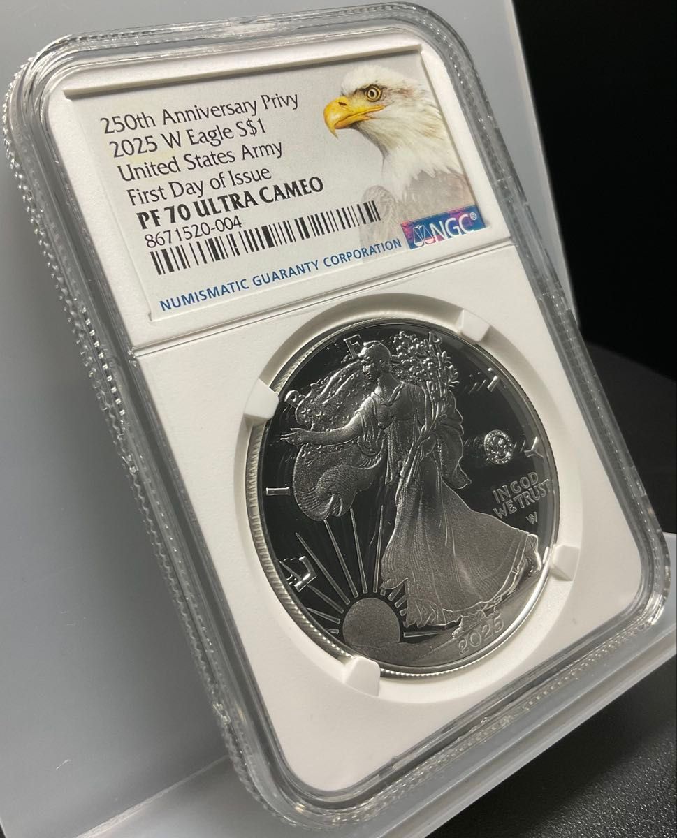 2025 アメリカ イーグル銀貨 アメリカ陸軍250周年記念 NGC PF70