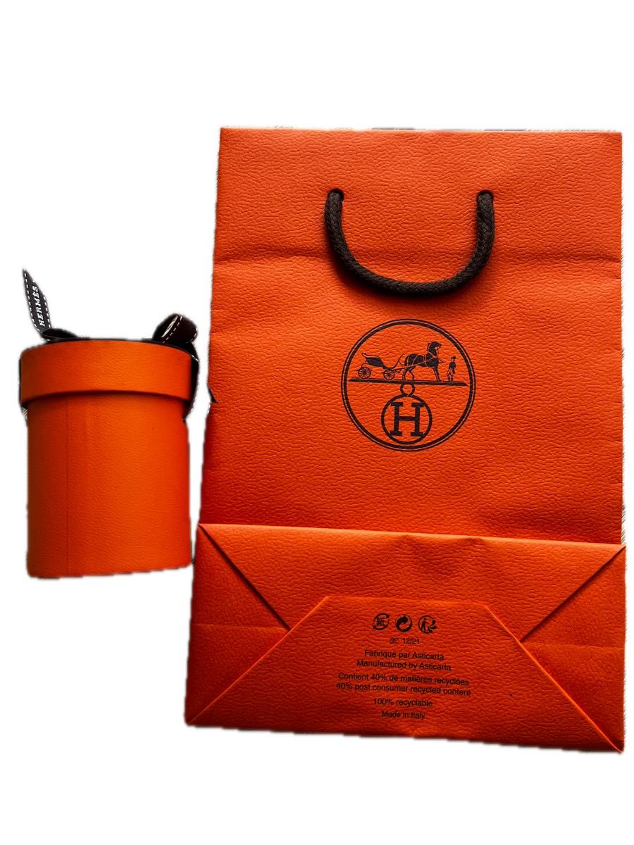 HERMES エルメス ショッパー 紙袋 リボン付き オレンジ｜Yahoo!フリマ