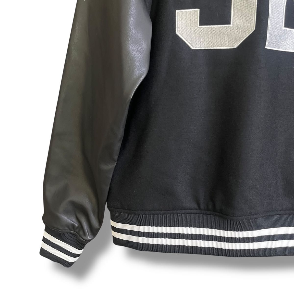 SY32 by sweet years ジャケット スタジャン ウール M 黒 Varsity