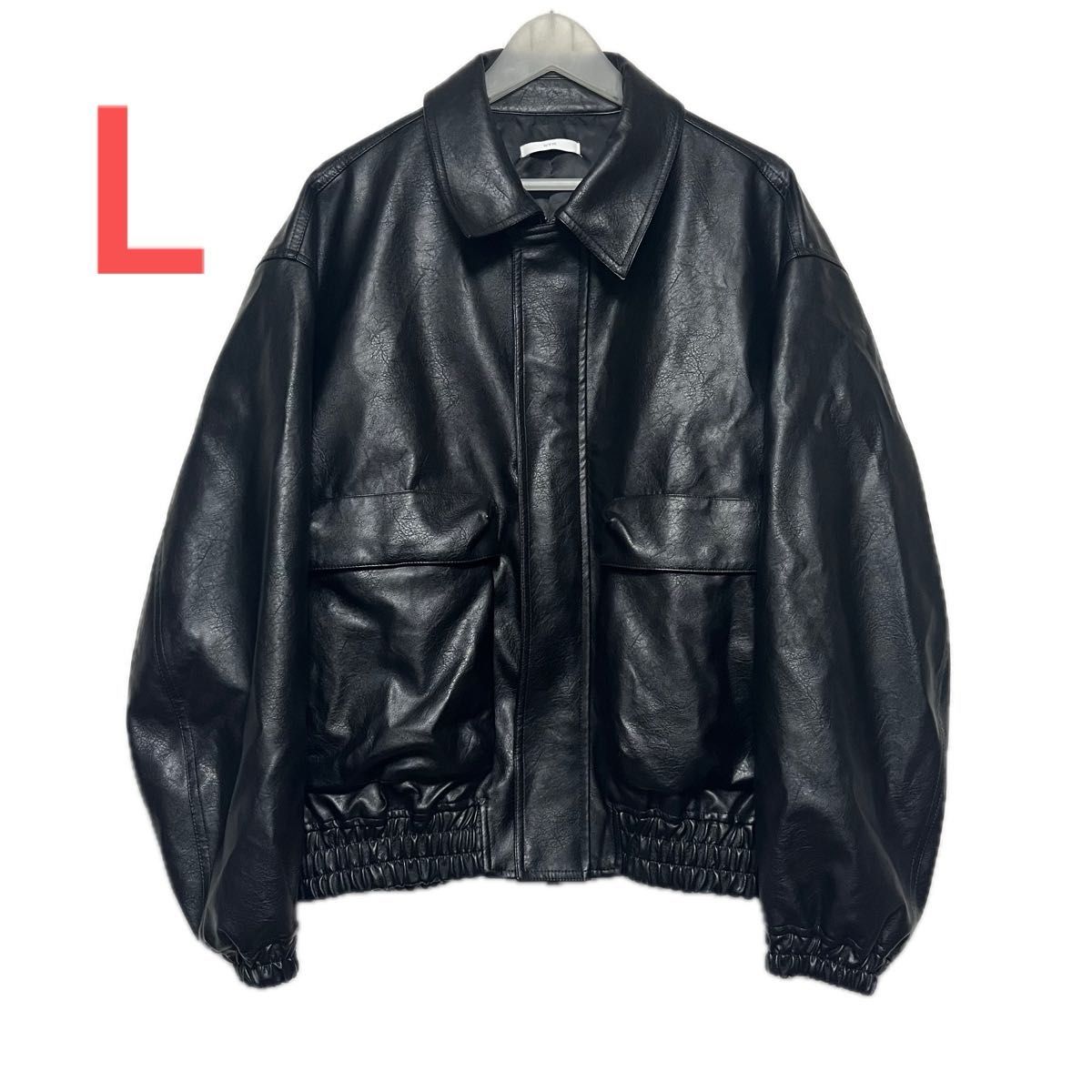 美品 WYM LIDNM ARTIFICIAL GRAIN SHORT BLOUSON レザージャケット