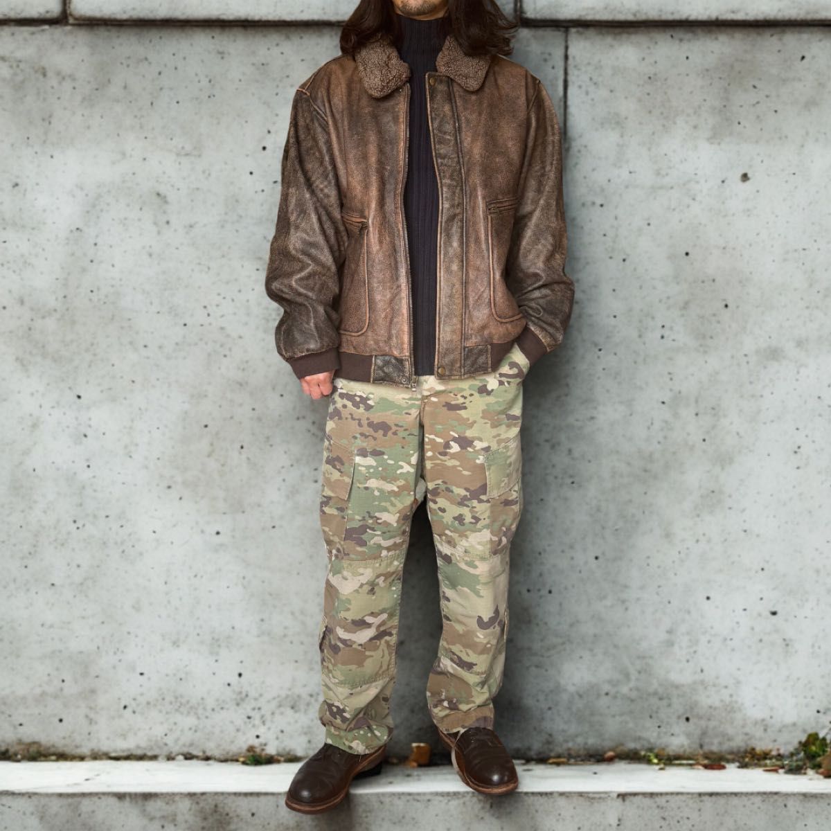 Eddie Bauer エディバウワー 白タグ レザージャケット 牛革 カウ Eddie