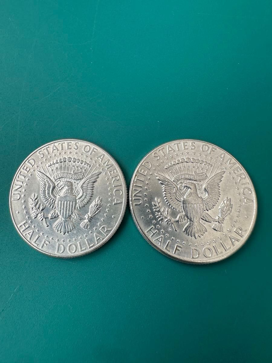 アメリカ 1964年 ケネディ ハーフダラー 本物 銀貨 50セント 2枚 美品