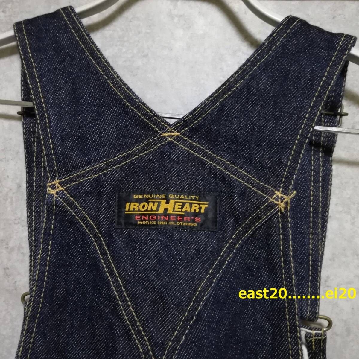 IRON HEART 805 21oz セルビッチデニム ダブルニー オーバーオール