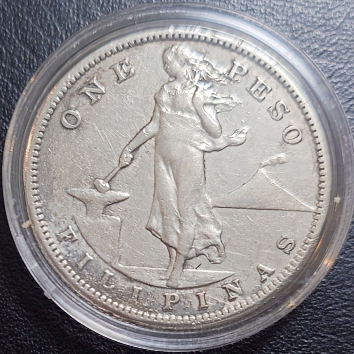 1908年アメリカ領フィリピン 1ペソ銀貨 silver800 マヨン火山の乙女