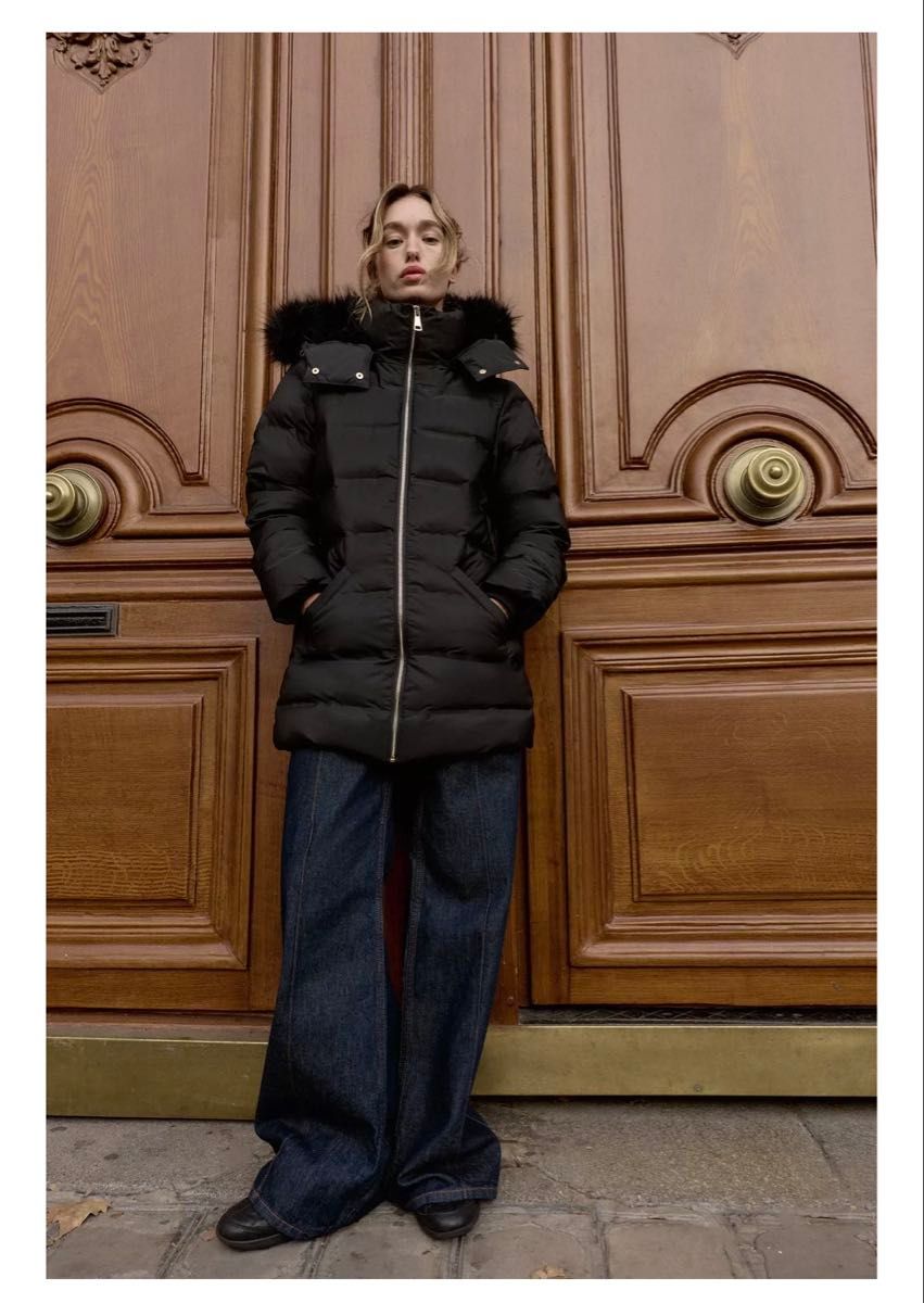 ZARA 撥水ウィンドブレーカーフード付きダウンジャケット｜Yahoo