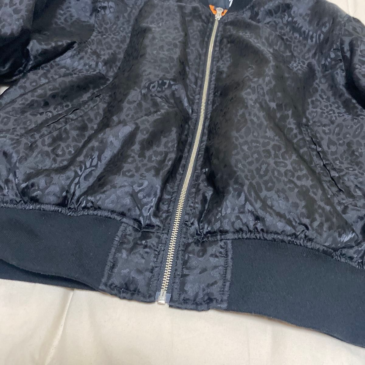 STUSSY ステューシー MA-1 ボンバージャケット レオパード ブラック