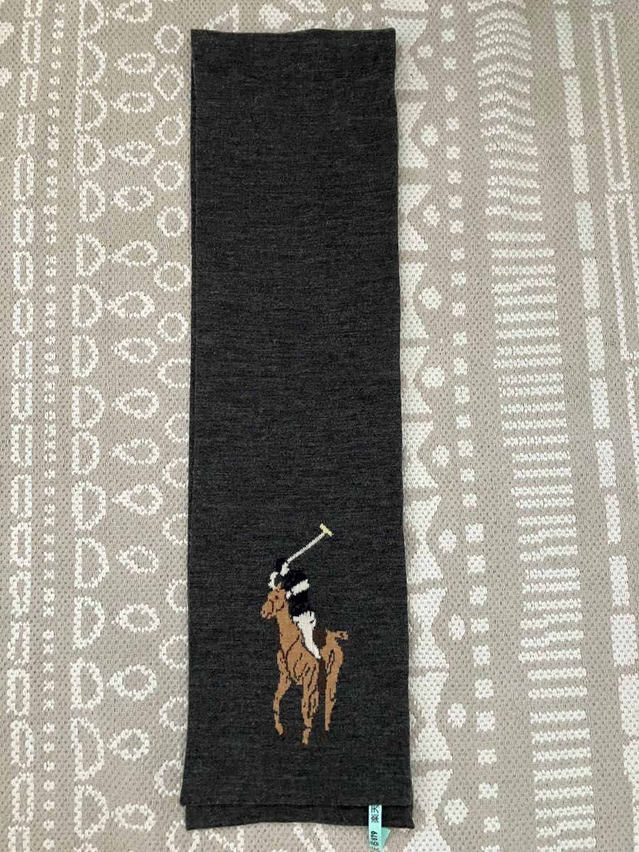 POLO RALPH LAUREN ポロラルフローレン マフラー グレー ポニー刺繍