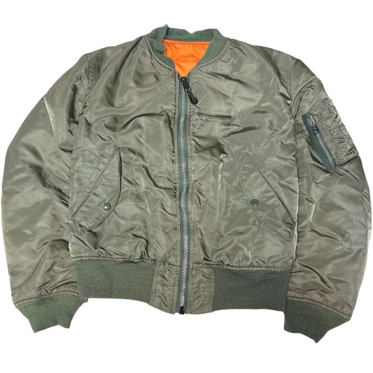 80s-90s ALPHA INDUSTRIES 民生品 USA製 MA-1 IDEALジップ L アルファ