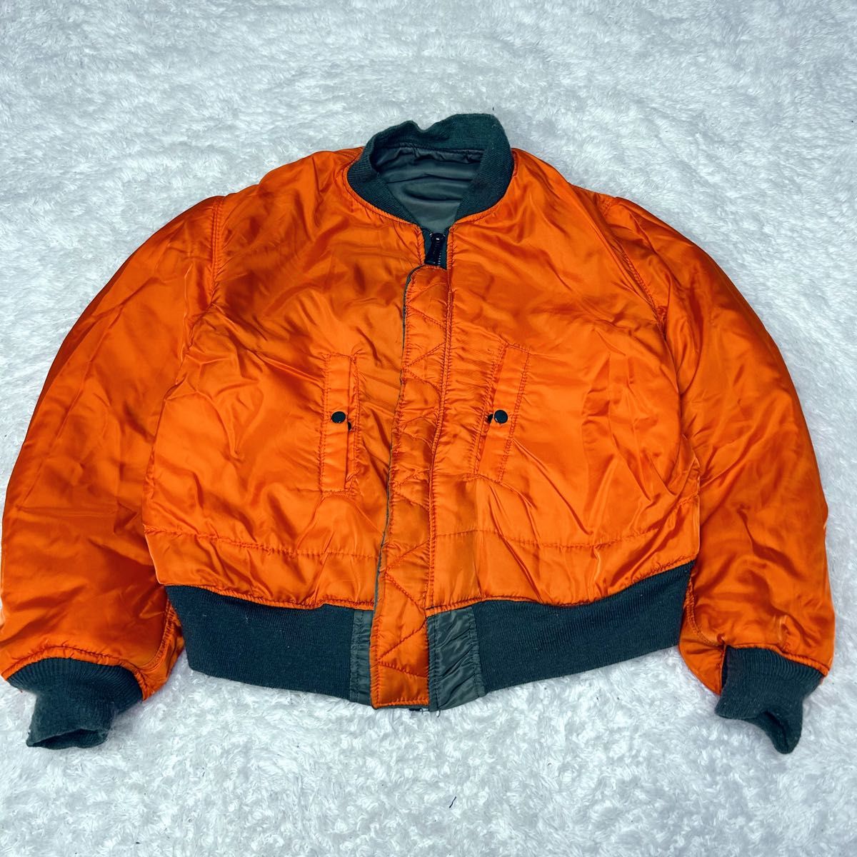 80s-90s ALPHA INDUSTRIES 民生品 USA製 MA-1 IDEALジップ L アルファ