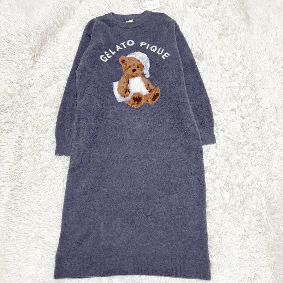 新品タグ付 ジェラートピケ gelato pique GOOD NIGHT BEAR ジャガード
