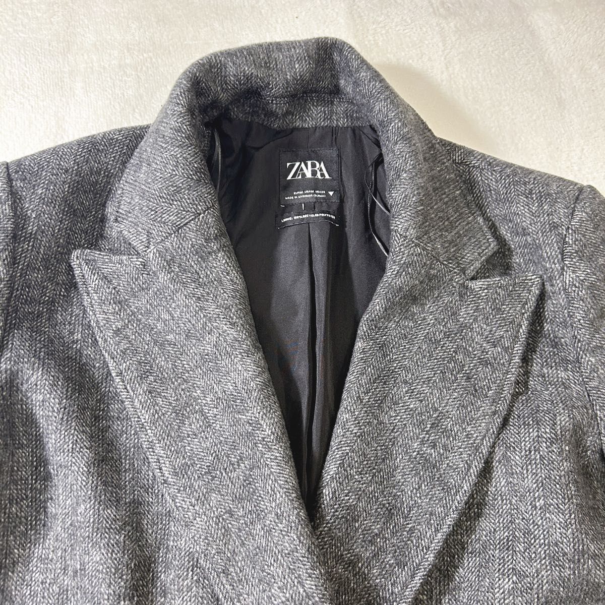 ZARA ザラ チェスターコート ロングコート コートヘリンボーンダブル