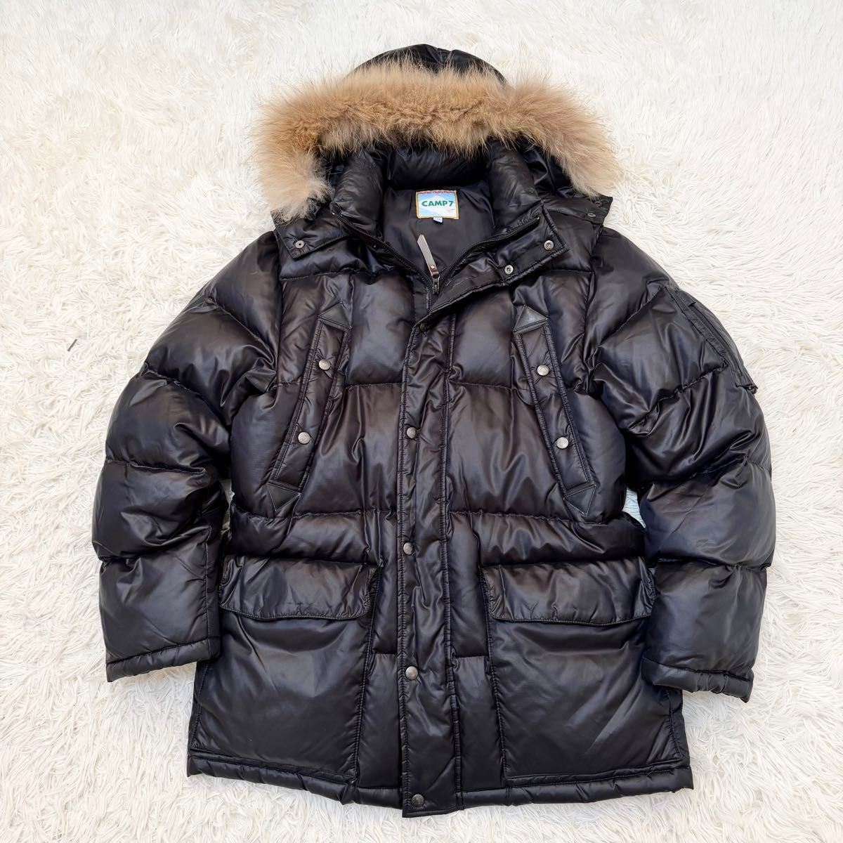 美品 CAMP7 ダウンジャケット y2k archive XL ラクーンファー 00s 平成
