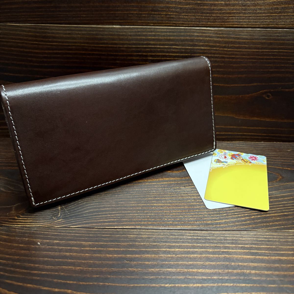 S42 本革 コードバン 無双 レザー 長財布 茶 珈琲 ブラウン YKK