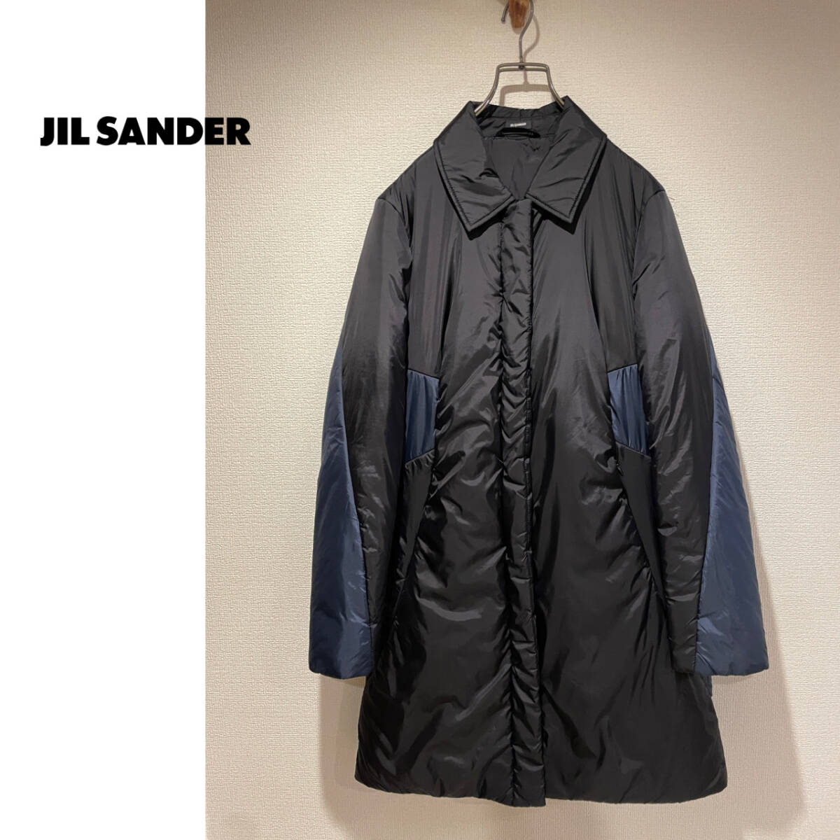 ◯ JIL SANDER バイカラー パデット チェスターコート / ジルサンダー